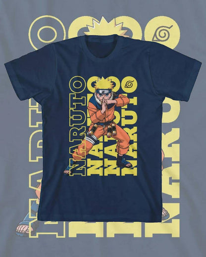 Naruto T-Shirt Boys' Naruto Uzumaki Repeating Character Design Tee