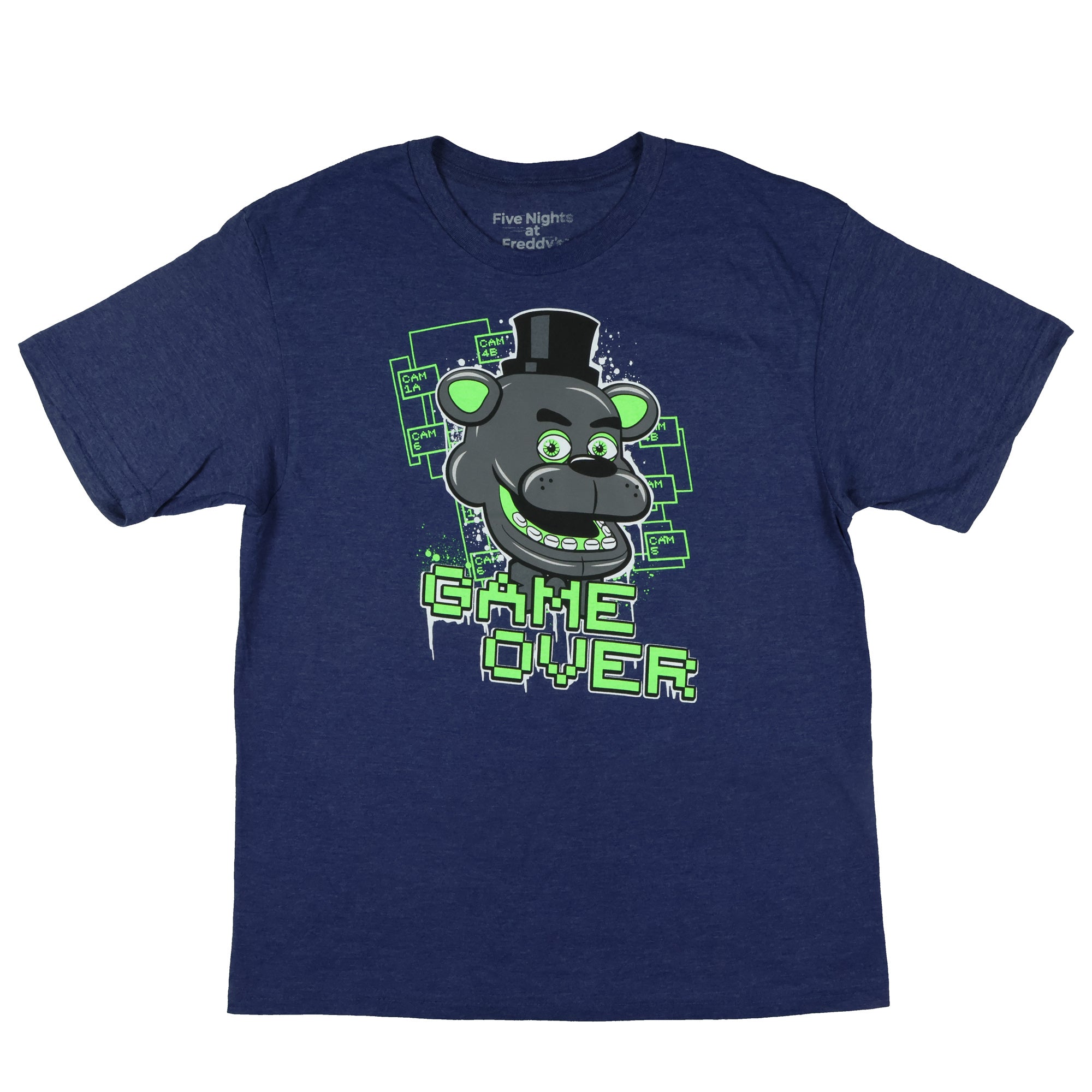 Five Nights At Freddy's T-Shirt Neon Game Over Design Tee