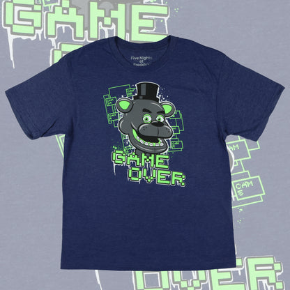 Five Nights At Freddy's T-Shirt Neon Game Over Design Tee