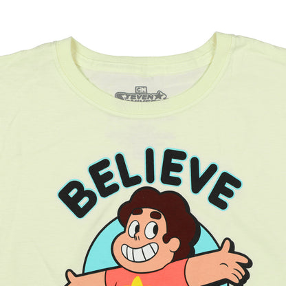 Steven Universe Shirt Big Boy's Believe In Steven Short Sleeve Graphic Top