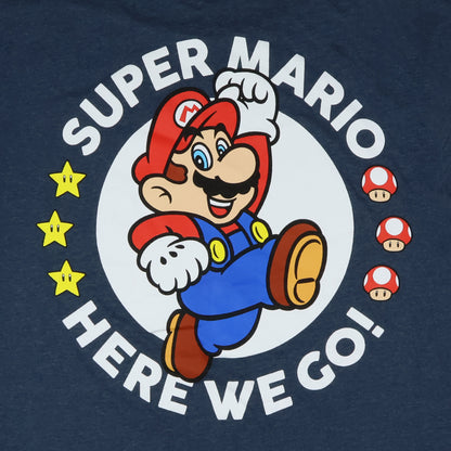Super Mario T-Shirt Men's Here We Go Double Sided Big and Tall Tee