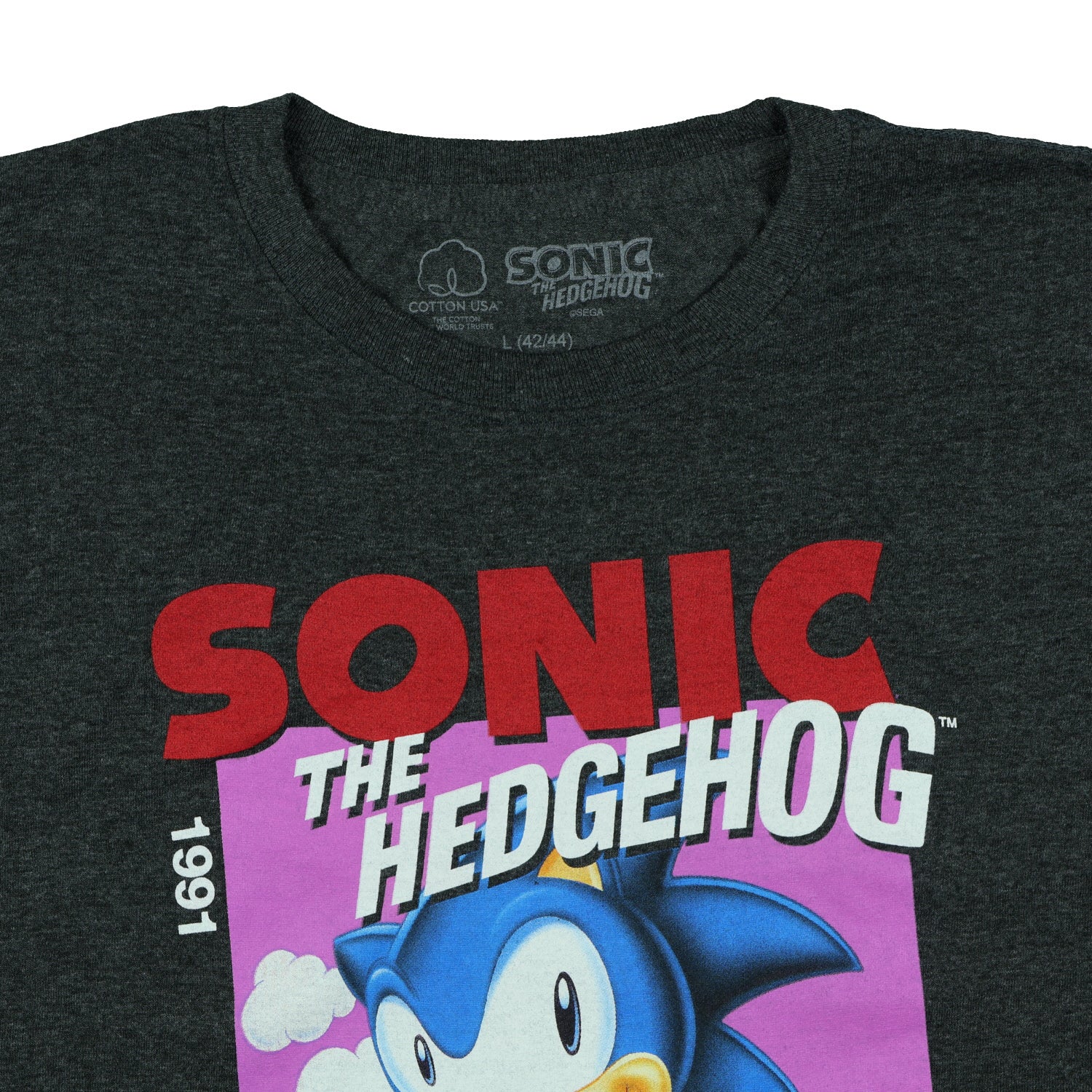 Sonic The Hedgehog T-Shirt Men's No Time For Games Graphic Print Tee