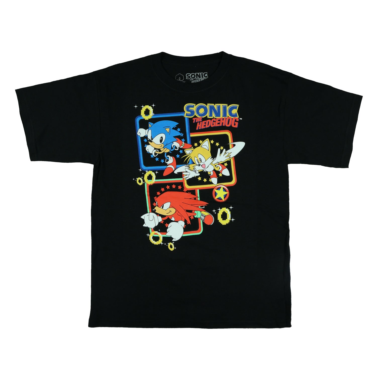 Sonic The Hedgehog T-Shirt Boys' Knuckles Tails and Sonic Tee