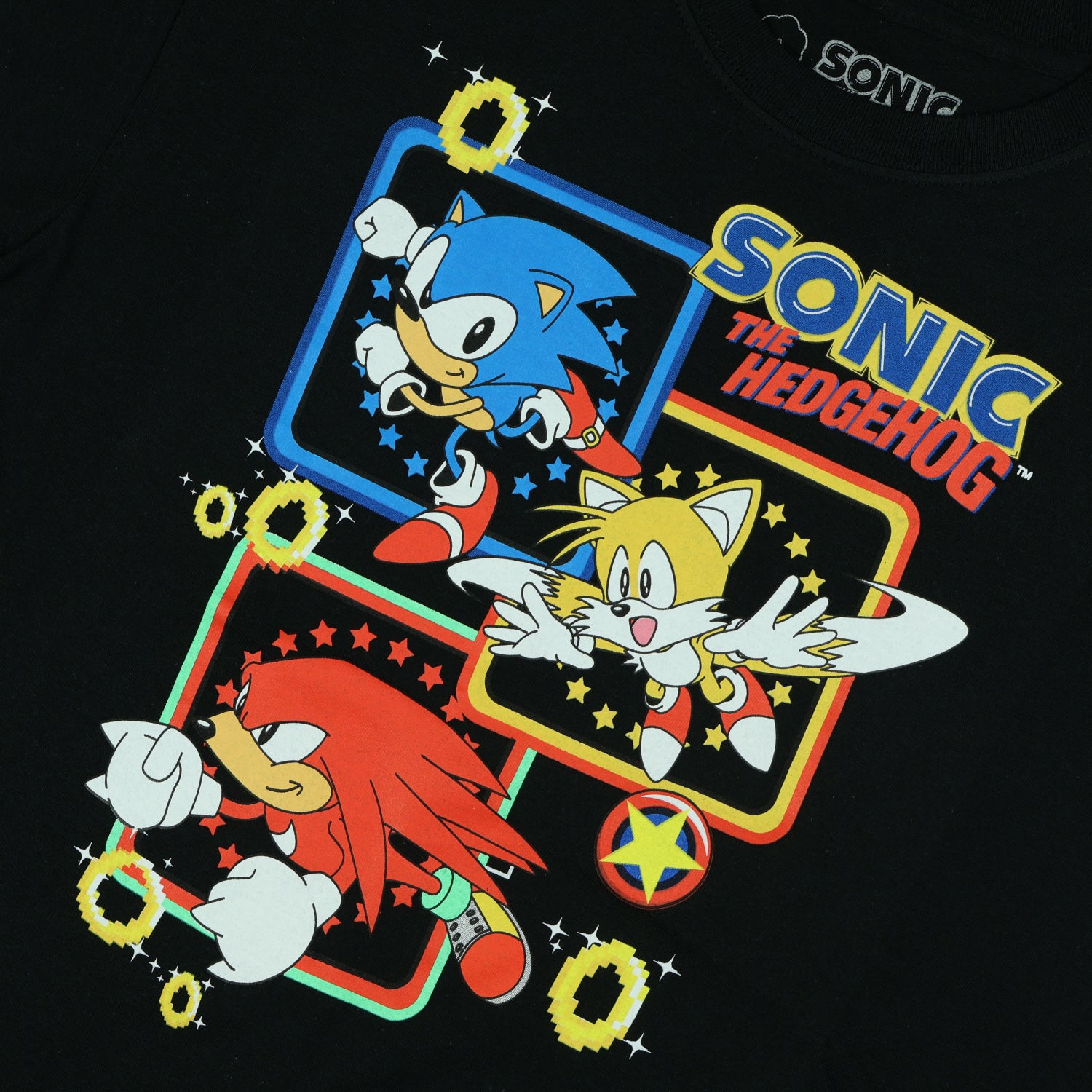 Sonic The Hedgehog T-Shirt Boys' Knuckles Tails and Sonic Tee