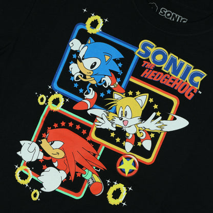 Sonic The Hedgehog T-Shirt Boys' Knuckles Tails and Sonic Tee