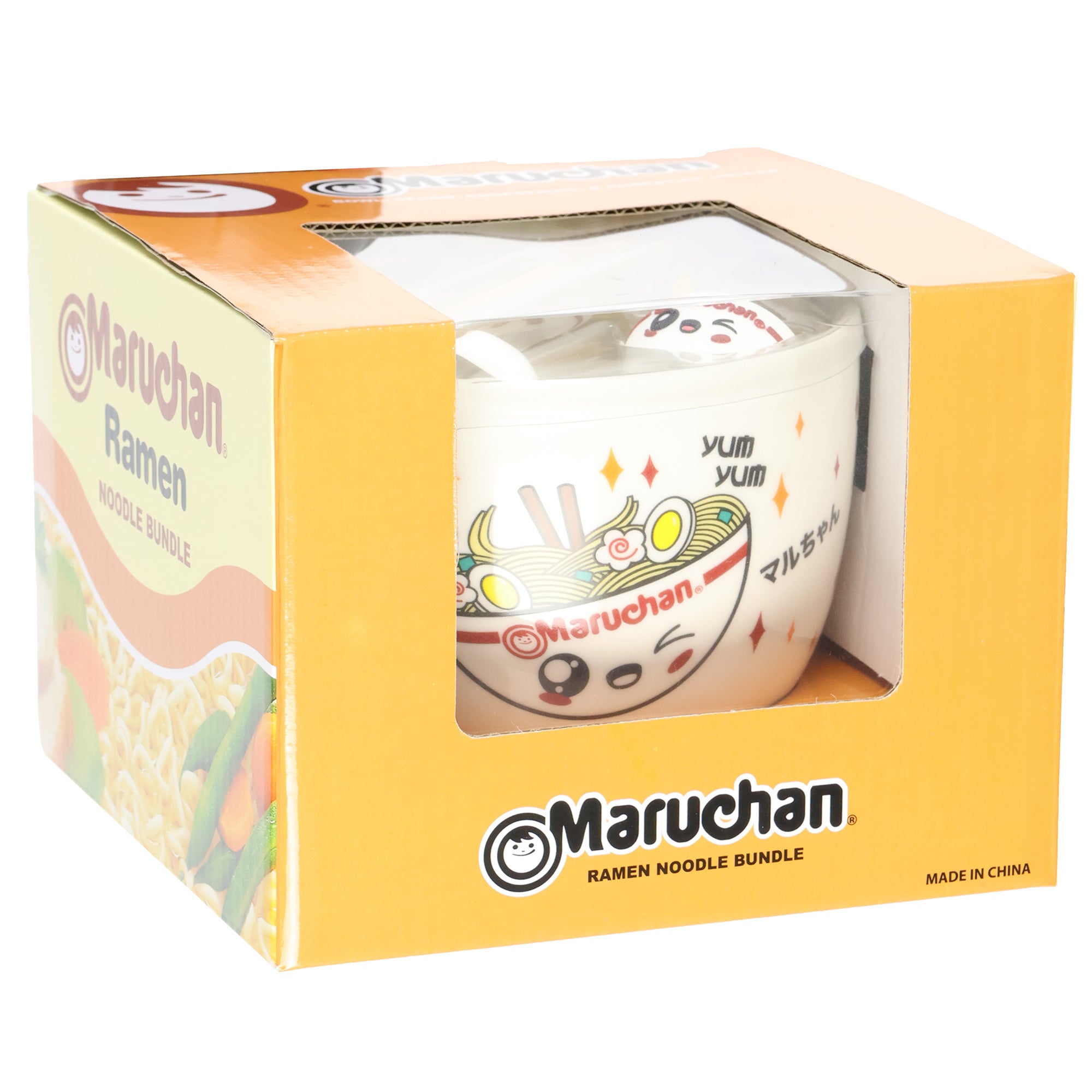 Maruchan Ramen Noodle Kawaii Bundle Bowl Spoon Chopsticks & Chopstick Holder Set