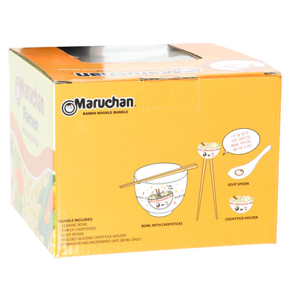 Maruchan Ramen Noodle Kawaii Bundle Bowl Spoon Chopsticks & Chopstick Holder Set
