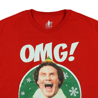 Elf The Movie T-Shirt Men's Buddy OMG Santa! Novelty Holiday-Inspired Tee