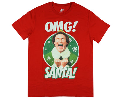 Elf The Movie T-Shirt Men's Buddy OMG Santa! Novelty Holiday-Inspired Tee