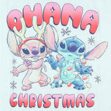 Disney Stitch T-Shirt Girl's Ohana Christmas Angel Stitch Short Sleeve Top