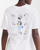 Bluey T-Shirt Women's Character Sketches Design Two-Sided Tee