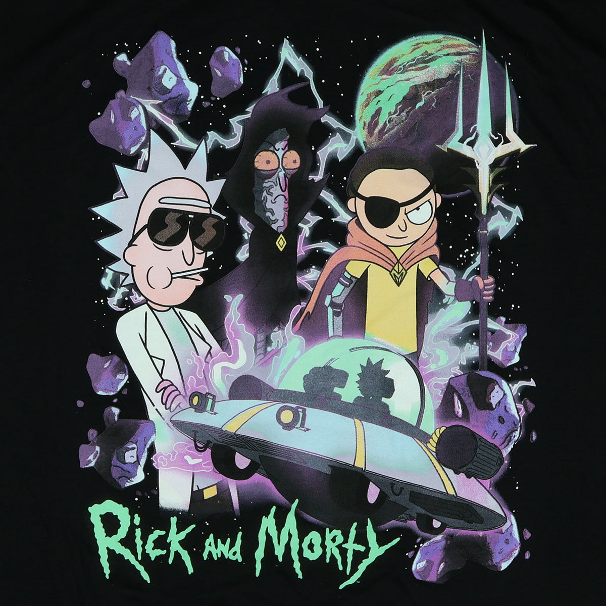 Rick and Morty T-Shirt Men's Space Cruiser Cosmic Adventure Tee