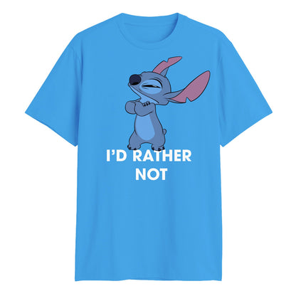 Disney Lilo and Stitch T-Shirt Men's I'd Rather Not Short Sleeve Tee