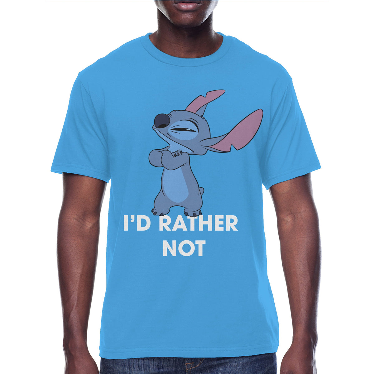 Disney Lilo and Stitch T-Shirt Men's I'd Rather Not Short Sleeve Tee
