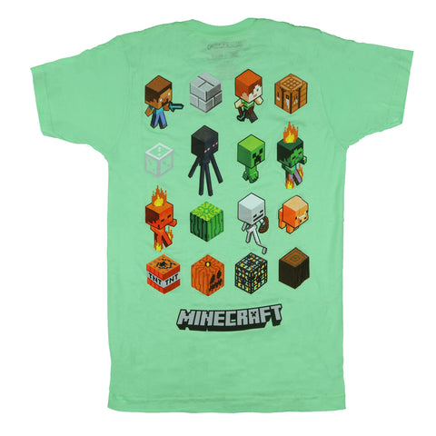 Minecraft T-Shirt Men's Game Essentials Grid Two-Sided Graphic Tee