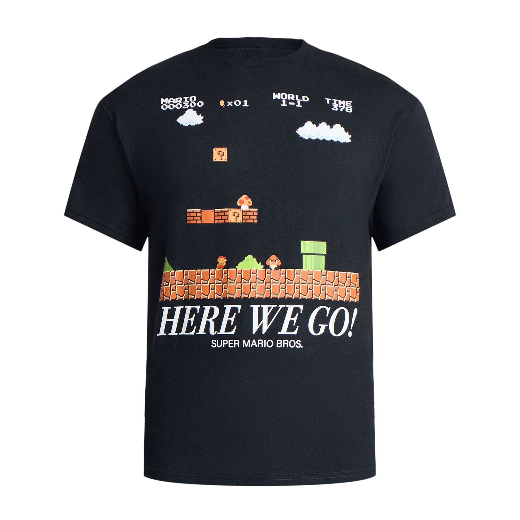 Super Mario Bros T-Shirt Men's Here We Go Short Sleeve Graphic Top