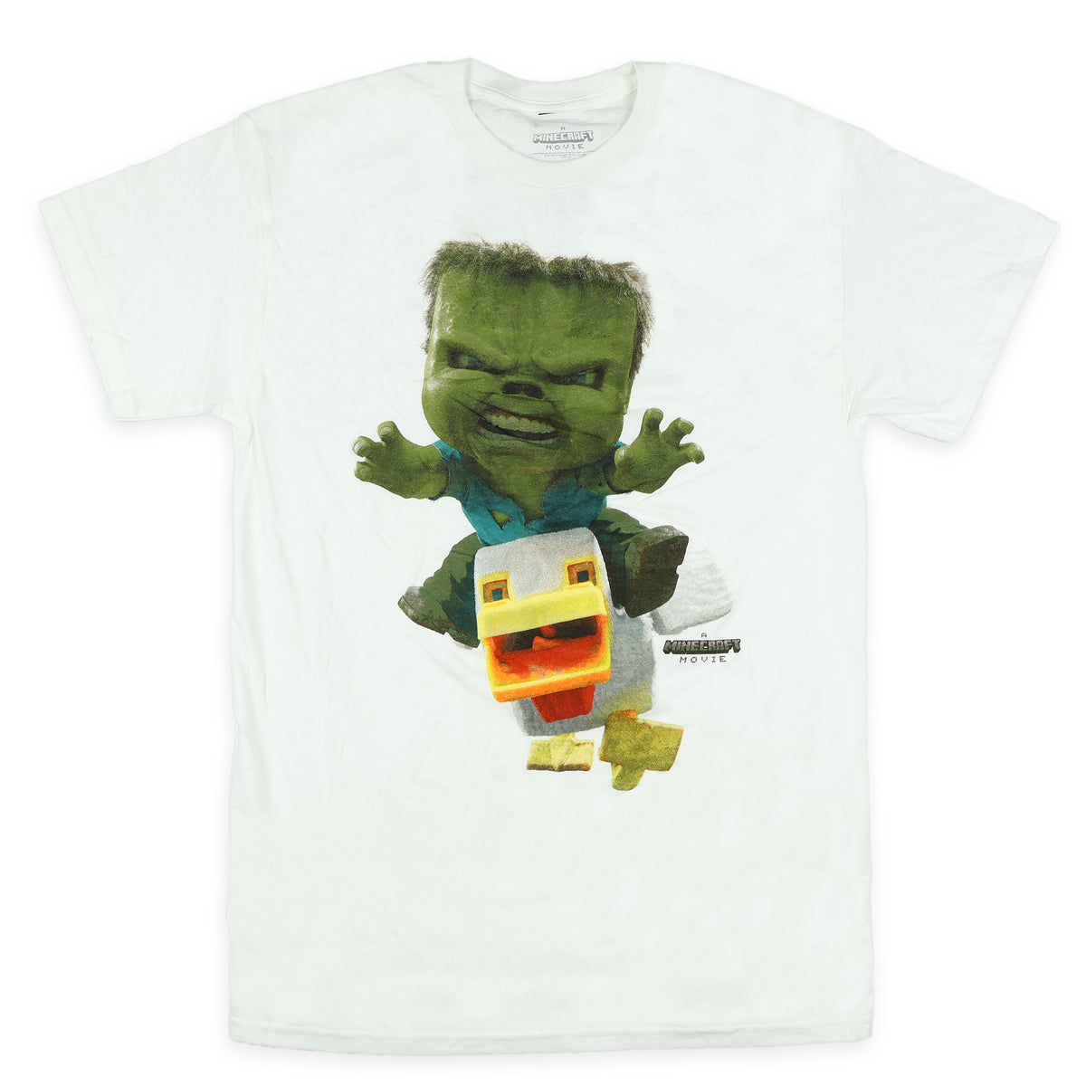 Minecraft Movie T-Shirt Men's Chicken Jockey Short Sleeve Tee