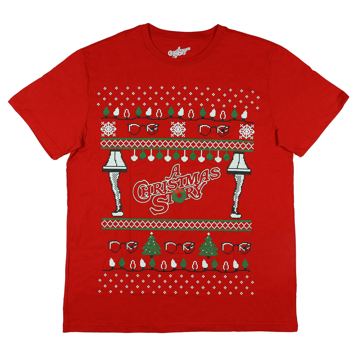A Christmas Story T-Shirt Men's Icons Ugly Sweater Short Sleeve Top