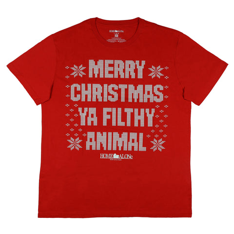 Home Alone Shirt Men's Merry Christmas Ya Filthy Animal Short Sleeve Top
