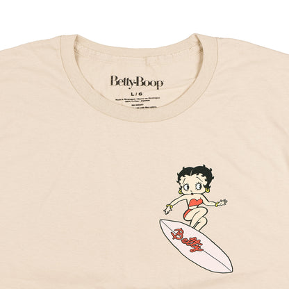 Betty Boop Maliboop T-Shirt Men's Front & Back Surfing Sunset Graphic Tee