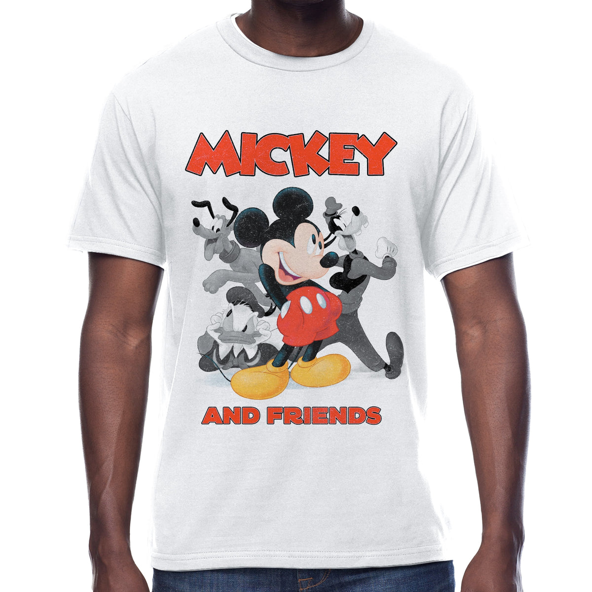 Disney's Mickey Mouse T-Shirt Men's with Donald, Pluto, and Goofy Tee