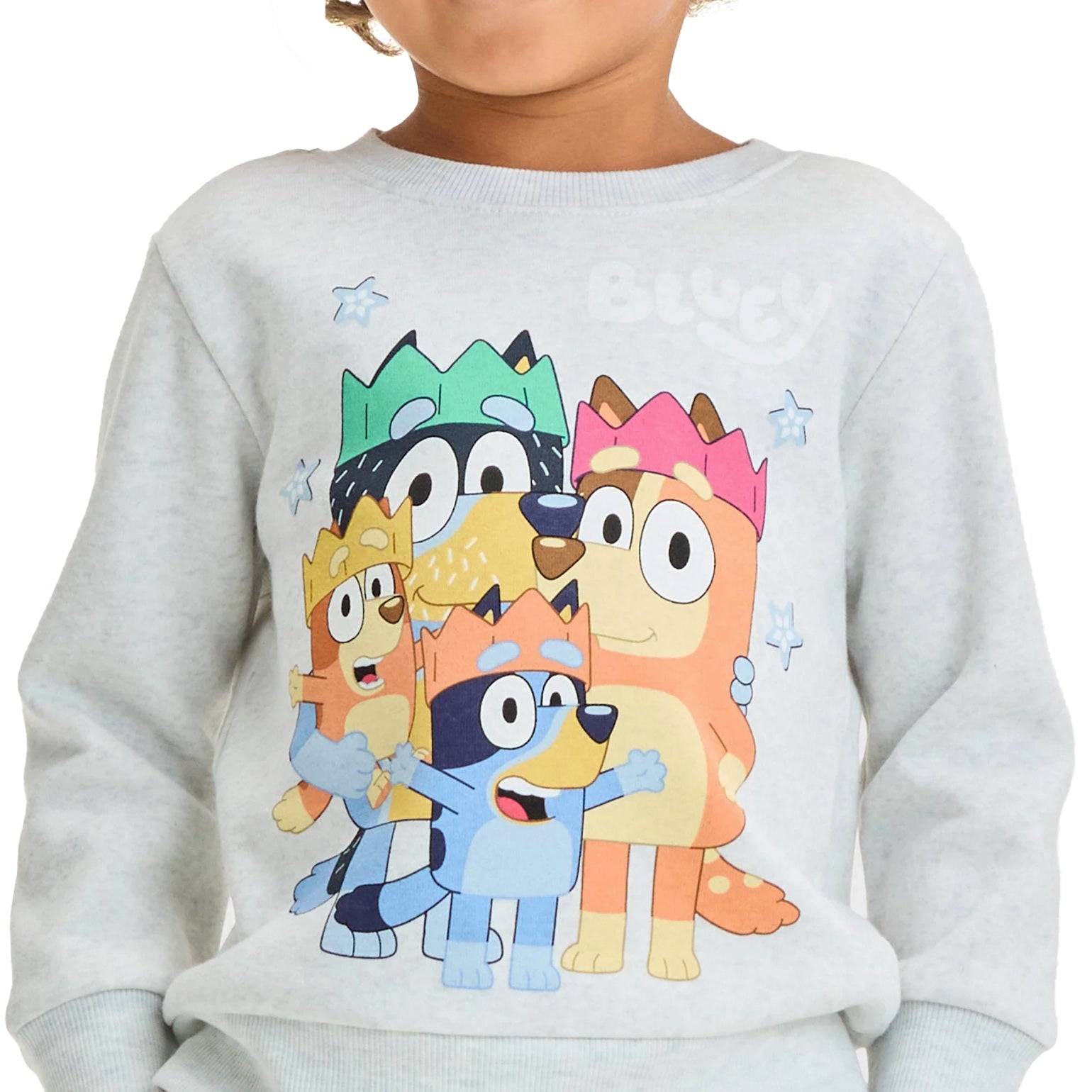 Bluey Boys' Toddler Sweatshirt Front Back Graphic Family Crowns and Hooray