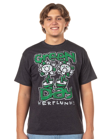Green Day Kerplunk Men's Graphic T-Shirt Distressed Style Flower Band Tee