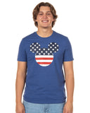 Mickey Mouse T-Shirt Men's American Flag Short Sleeve Graphic Top