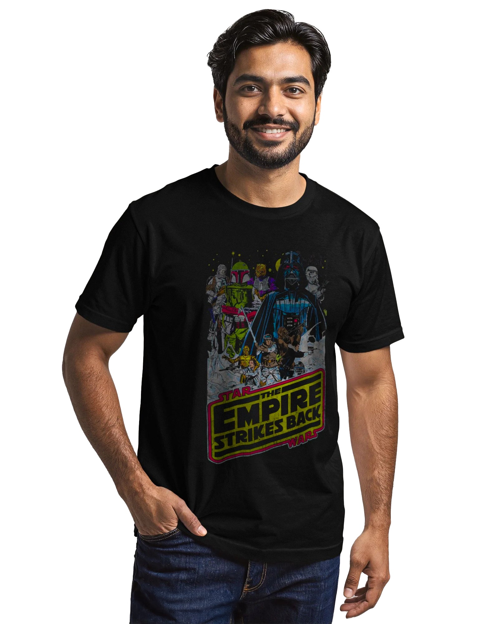 Star Wars T-Shirt Men's The Empire Strikes Back Throw Back Design Tee