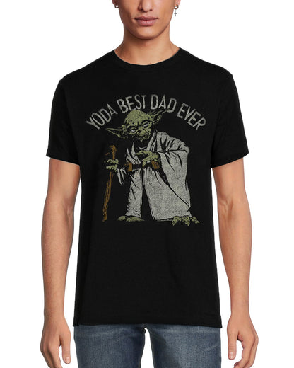 Star Wars T-Shirt Men's Yoda Best Dad Ever Graphic Short Sleeve Tee