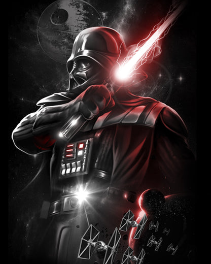 Star Wars Darth Vader T-Shirt Men's Glowing Saber Graphic Tee
