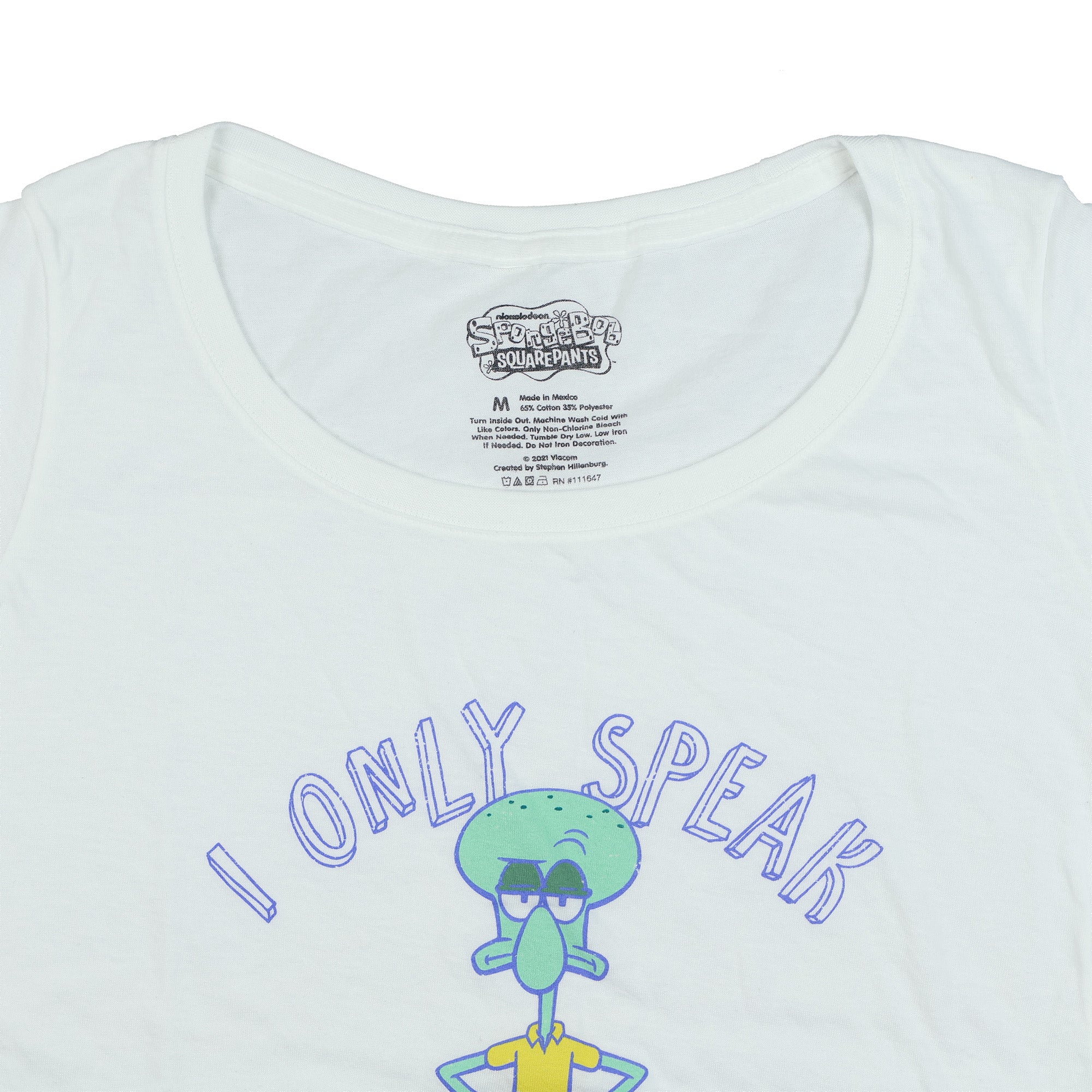 SpongeBob Squarepants T-Shirt Women's Squidward I Only Speak Sarcasm Tee