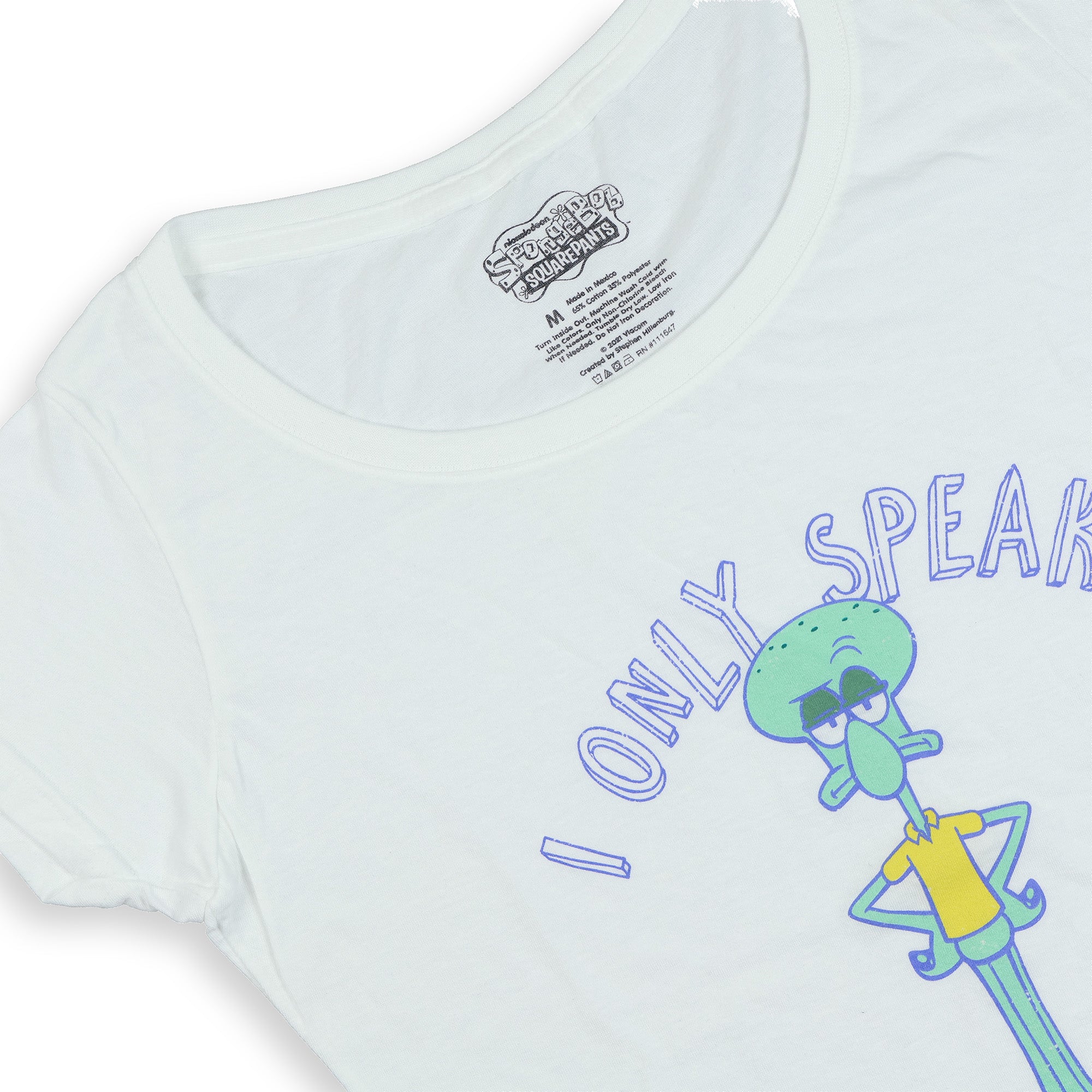 SpongeBob Squarepants T-Shirt Women's Squidward I Only Speak Sarcasm Tee