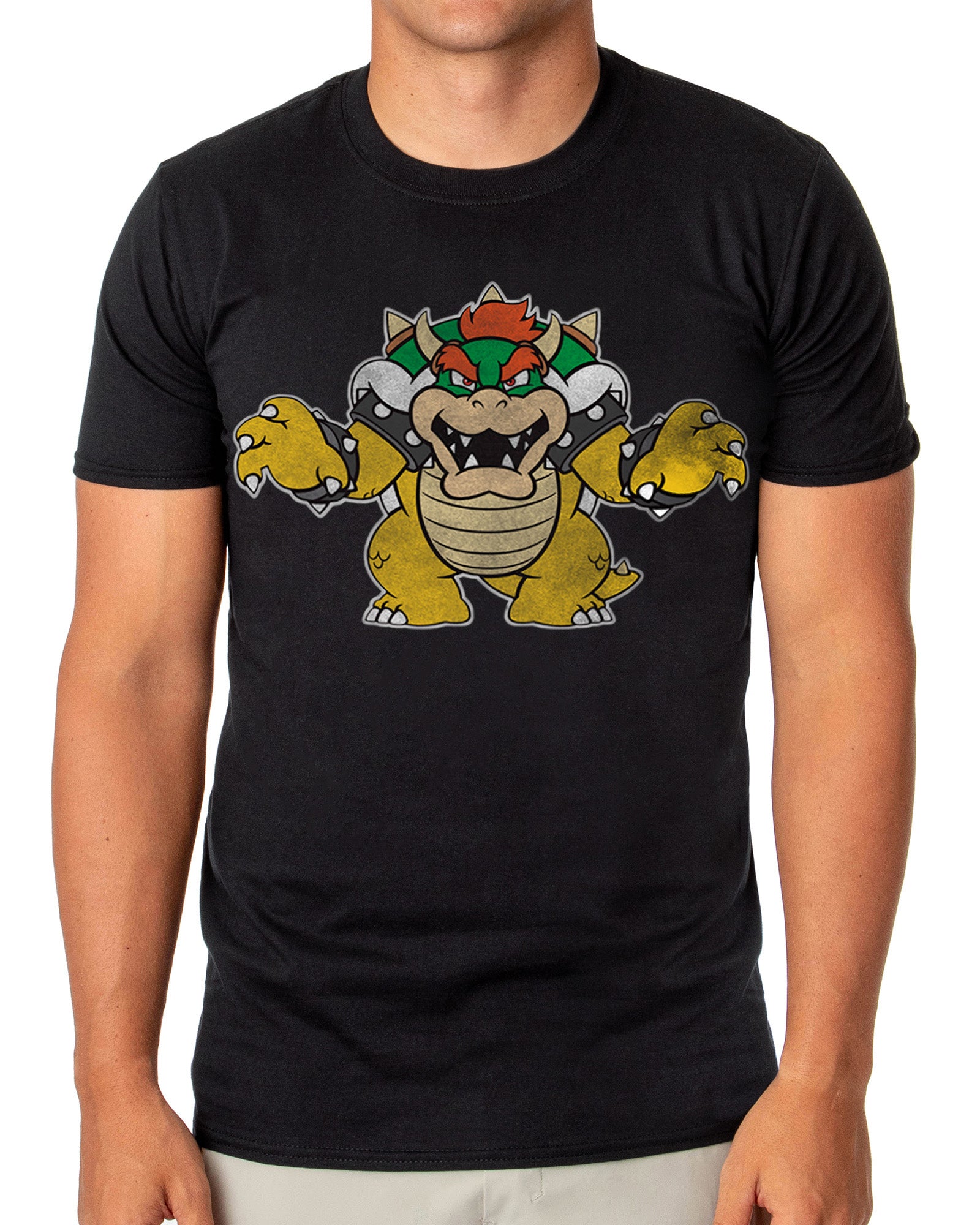 Super Mario T-Shirt Men's Bowser Pose Short Sleeve Graphic Top