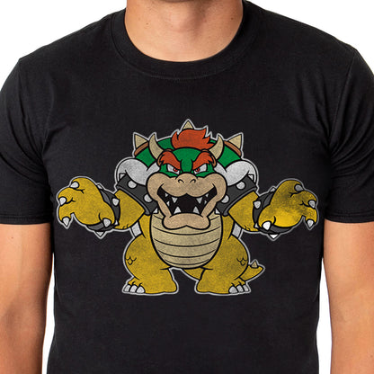Super Mario T-Shirt Men's Bowser Pose Short Sleeve Graphic Top