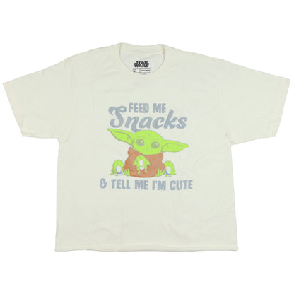 Disney The Mandalorian Shirt Grogu Feed Me Snacks Short Sleeve Crop Top