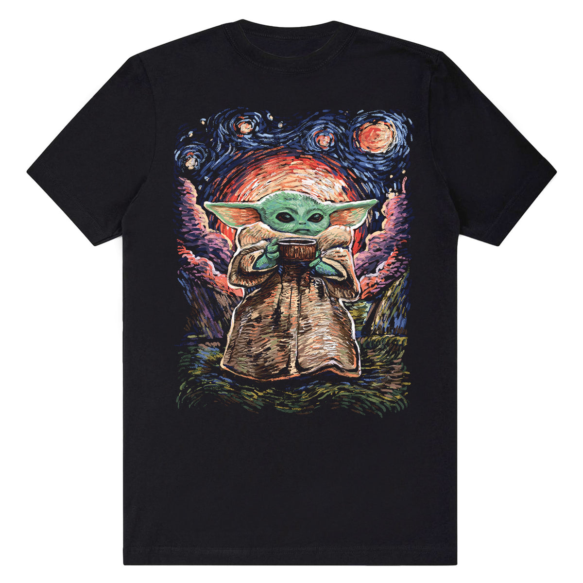 Star Wars The Mandalorian Shirt Men's Grogu Painting Short Sleeve Tee
