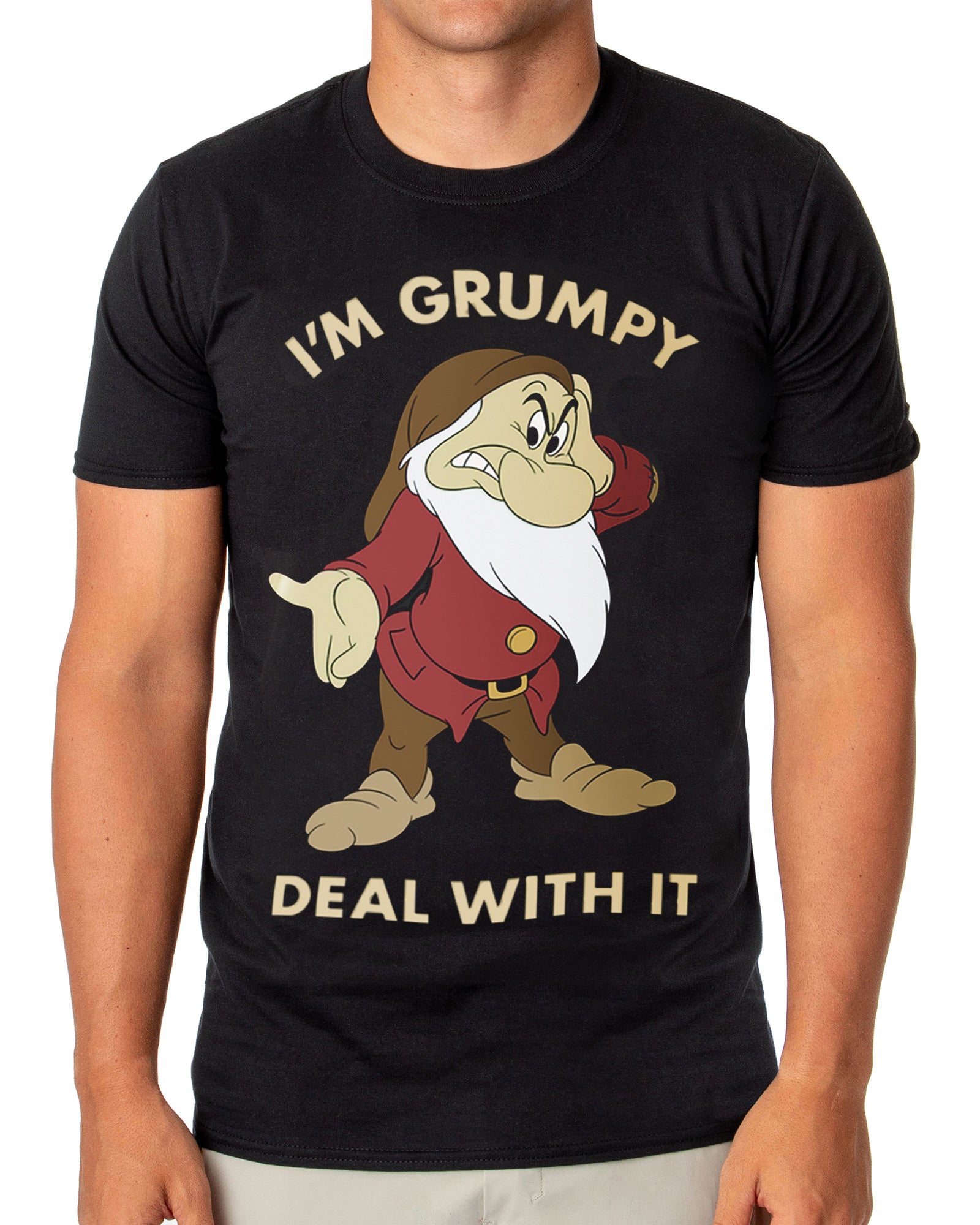 Disney Snow White Shirt Men's Im Grumpy Deal With It Short Sleeve Tee