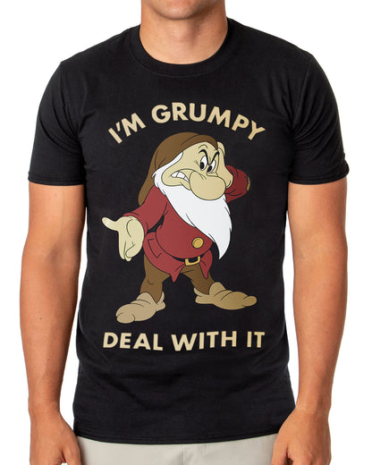 Disney Snow White Shirt Men's Im Grumpy Deal With It Short Sleeve Tee
