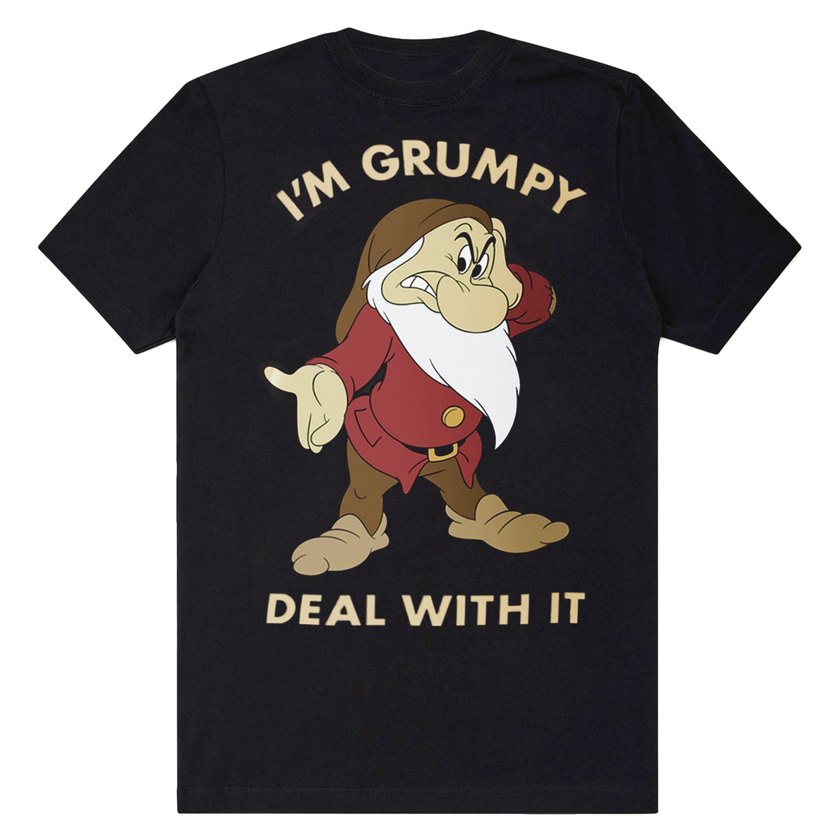 Disney Snow White Shirt Men's Im Grumpy Deal With It Short Sleeve Tee