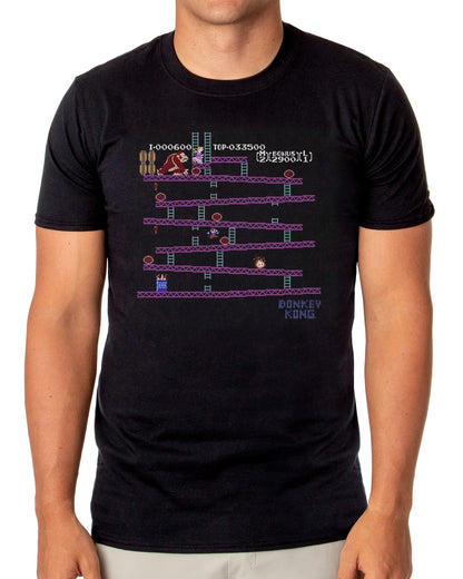 Nintendo Donkey Kong T-Shirt Men's Barrel Stage Graphic Print Tee