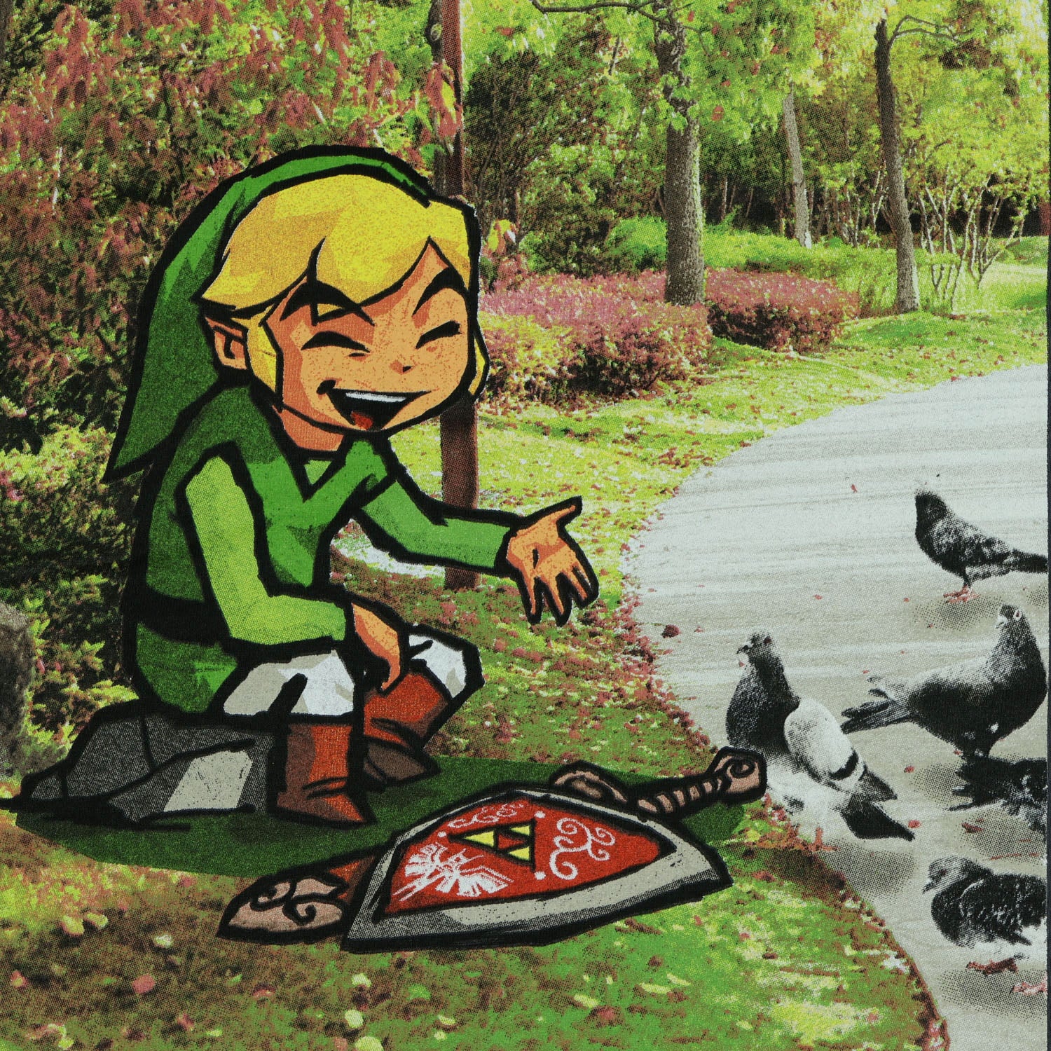 The Legend of Zelda T-Shirt Men's Link in The Park Short Sleeve Tee