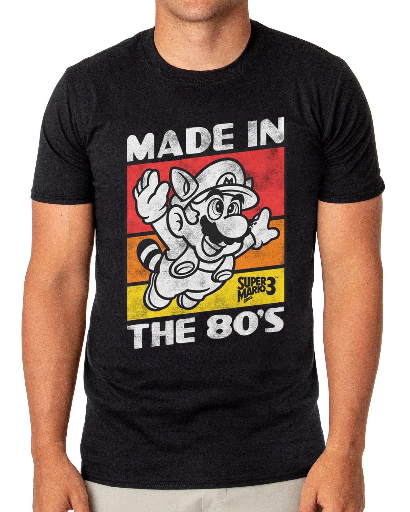 Super Mario Bros 3 Shirt Men's Mad In the 80s Short Sleeve Graphic Tee