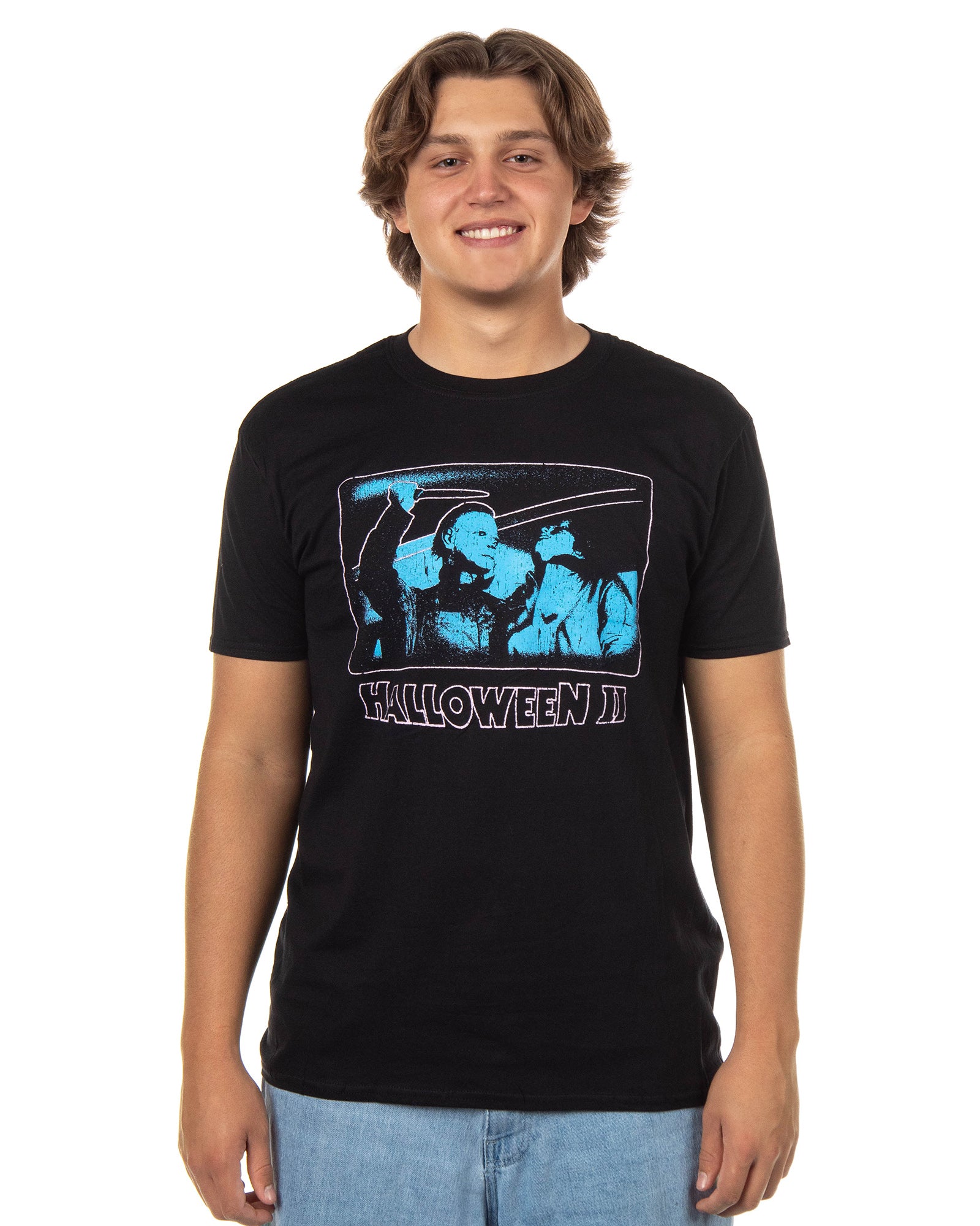 Halloween Shirt Men's Michael Myers in Action Short Sleeve Graphic Tee