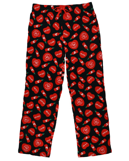 Sriracha Pajamas Men's Spicy Conversation Hearts Lounge Sleep Pants