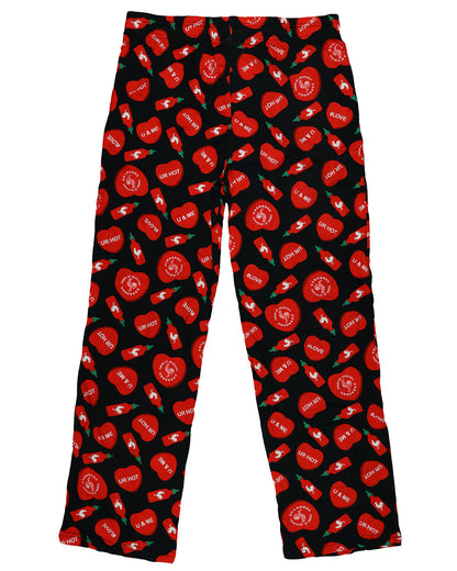 Sriracha Pajamas Men's Spicy Conversation Hearts Lounge Sleep Pants