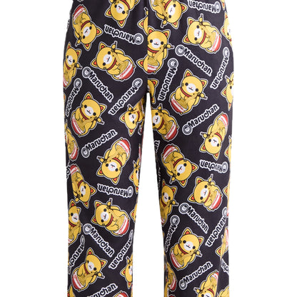 Maruchan Pajamas Women's Yummy Ramen Cat Allover Design Lounge Sleep Pants