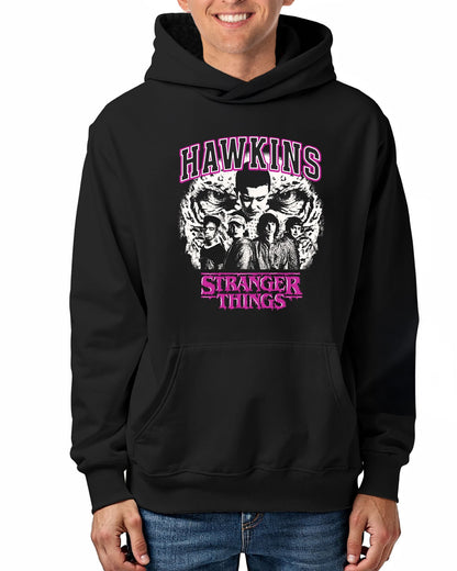 Stranger Things Hoodie Men's Hawkins Cast Design Pullover Sweatshirt