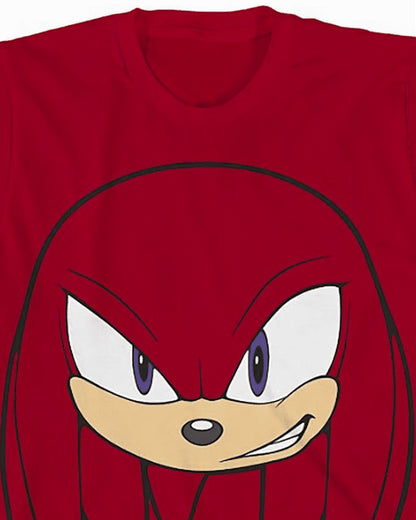 Sonic The Hedgehog T-Shirt Boys' Knuckles Big Face Short Sleeve Tee