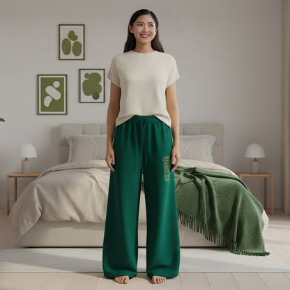 Wicked Pajamas Women's Gold Sweater Ribbed Wide Leg Lounge Pants